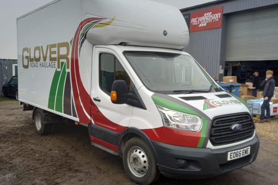 Glover van at Richardson warehouse